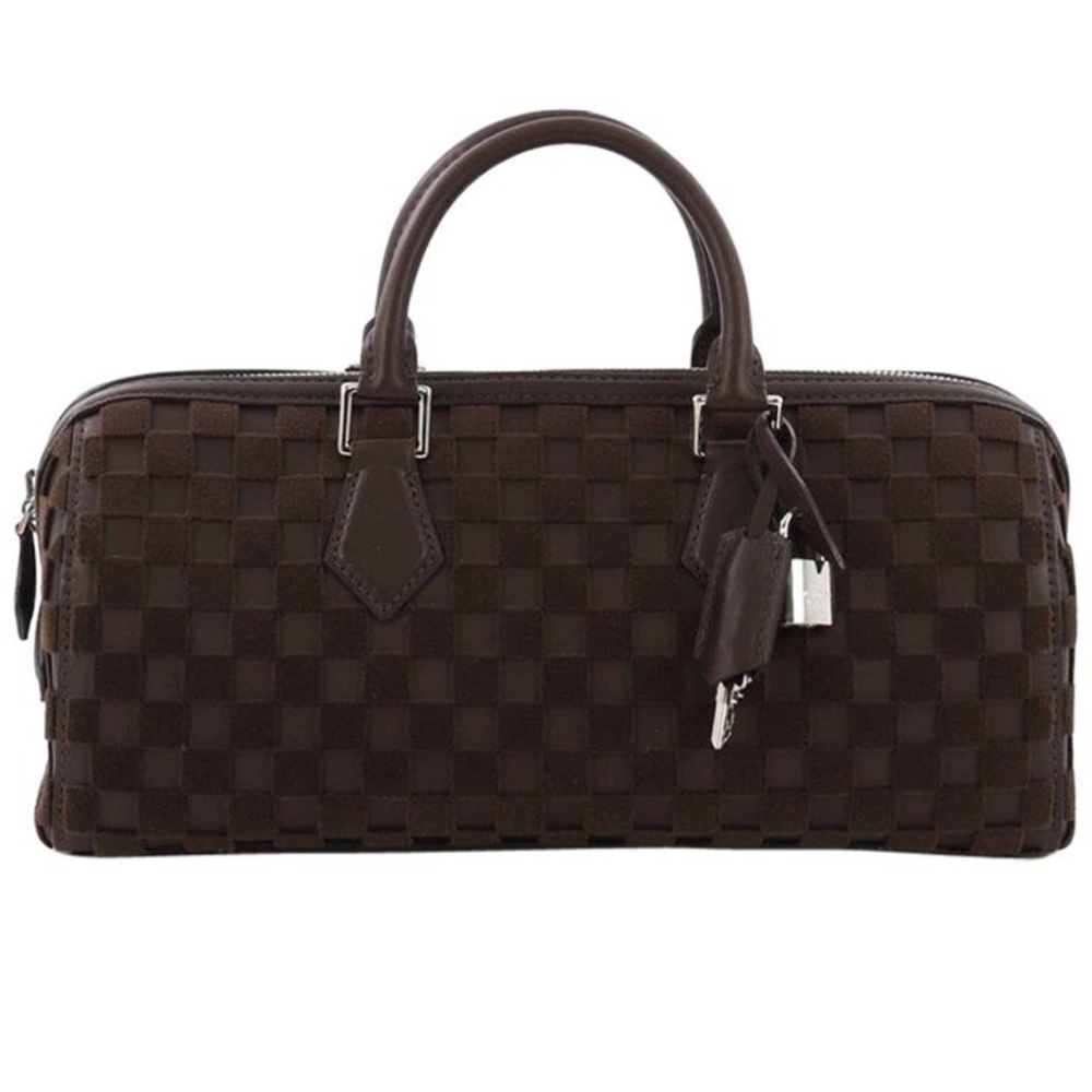 Louis Vuitton Speedy Cube Bag 
Damier Leather and Velvet East West